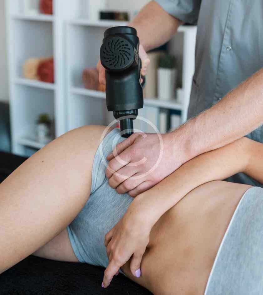 Therapist working with patient